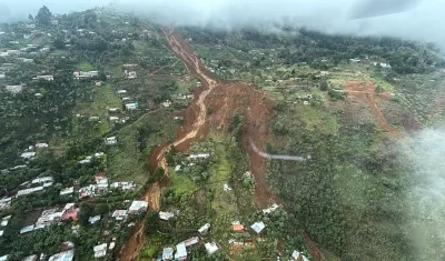 Lugar del deslizamiento en Bello, Antioquia. 