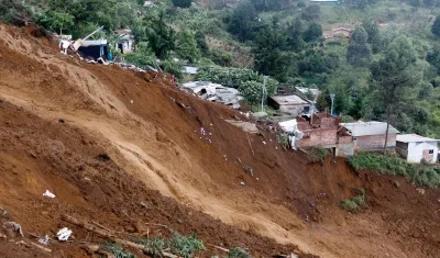 Lugar de la emergencia en el municipio de Bello. 