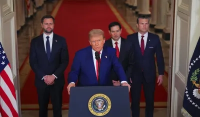 Donald Trump en su alocución de este sábado desde la Casa Blanca. 