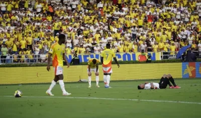 El lamento de los jugadores colombianos.