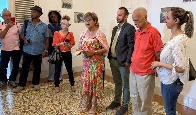 Reiner Rodríguez, director general de Egrem, y Jorge Rodríguez, productor general de la empresa de grabaciones, durante la instalación del Encuentro de Coleccionistas.