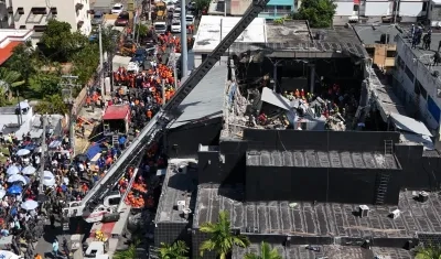 Así quedó la discoteca Jet Set tras el derrumbe del techo el pasado 8 de abril.