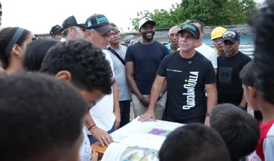 Alcalde Alejandro Char en el inicio de obras del parque Ciudad Modesto.