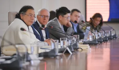 Gustavo Petro, presidente de la República, durante el Consejo de Ministros.