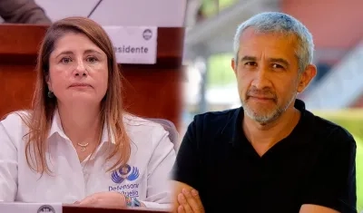 Defensora Iris Marín y Víctor De Currea. 