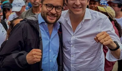 Concejal Andrés Barrios y senador Miguel Uribe
