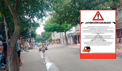 Así se vio la entrada principal al barrio Las Moras, este domingo