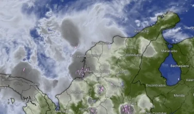 Imagen satelital de la Región Caribe este domingo. 