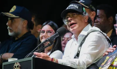 Gustavo Petro, Presidente de Colombia, esta noche en Medellín. 