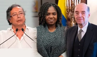 Presidente Gustavo Petro; Vicepresidenta Francia Márquez; Excanciller Álvaro Leyva.