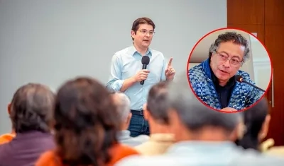 El senador Miguel Uribe Turbay y el Presidente Gustavo Petro.