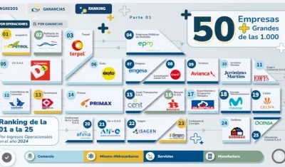 Ranking de 50 empresas con mayores ganancias operativas. 
