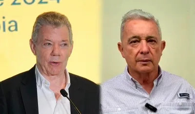 Juan Manuel Santos y Álvaro Uribe Vélez.