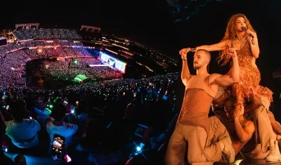 La artista barranquillera Shakira, durante su concierto en Orlando. 