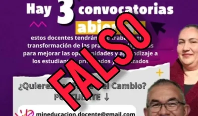 Convocatoria laboral falsa.