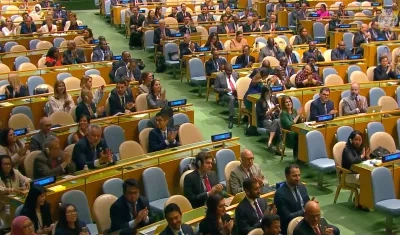 Asamblea General de la ONU durante la votación. 