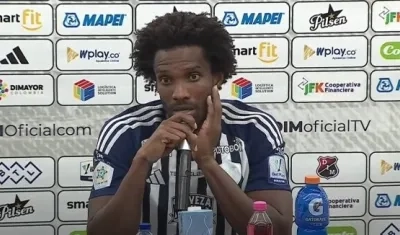 Didier Moreno durante su comparecencia en la rueda de prensa posterior al partido. 