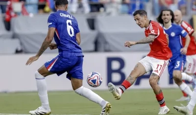 Ángel Di María en el partido de octavos de final coontra el Chelsea. 