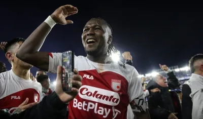 Hugo Rodallega, delantero de Santa Fe y máximo goleador del torneo con 15 tantos.