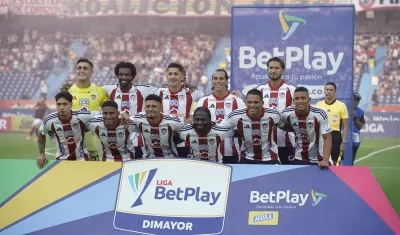 Formación inicialista de Junior en el partido contra Tolima, en la primera fecha de los cuadrangulares. 