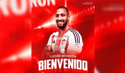 El anuncio oficial de Lucas Monzón como nuevo jugador del Junior.
