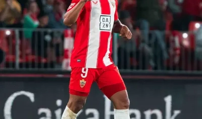 Luis Javier Suárez, delantero samario del Almería de España.