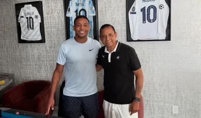 Luis Fernando Muriel con Iván René Valenciano. 