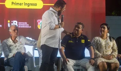 Viceministro de Educación Superior, Ricardo Moreno, durante el anuncio en la IUB.