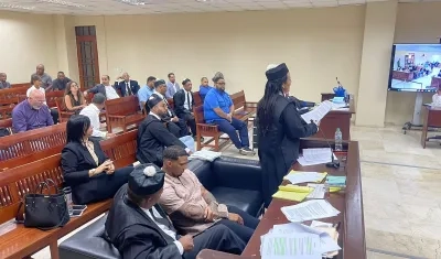 El pelotero Wander Franco durante la audiencia.  