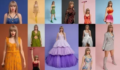 13 figuras de cera de la cantante Taylor Swift. 