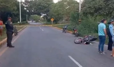 Lugar donde se presentó el accidente de tránsito, en el sur de Valledupar. 