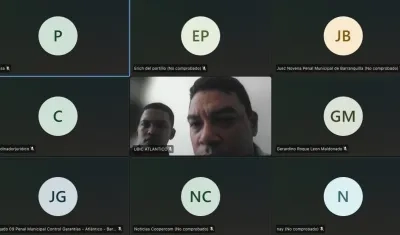 El ex bombero Edwin Alberto Cataño Guevara durante la audiencia virtual de este martes. 