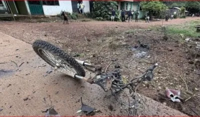 La motocicleta fue activada al paso de los soldados en la mañana de este viernes. 