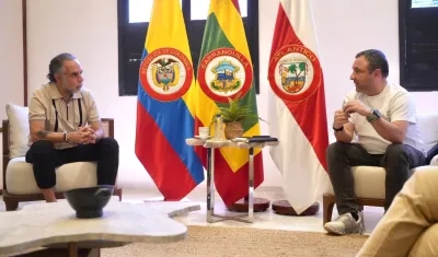 El Ministro del Interior, Armando Benedetti, y el jefe de la Oficina de Seguridad, Yesid Turbay.