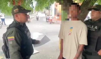 Momento de la captura del adolescente. 