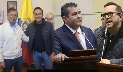 El Presidente Gustavo Petro con el representante Julián López y los senadores Alejandro Chacón y Lidio García.