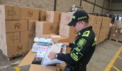 La maquinaria aprehendida por la Policía Metropolitana de Barranquilla. 