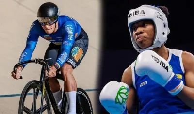 Los deportistas Cristian Ortega y Angie Valdés.