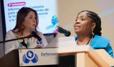La defensora Iris Marín Ortiz y la vicepresidenta Francia Márquez.
