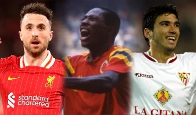 Diogo Jota, Freddy Rincón y José Antonio Reyes.