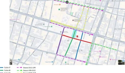 Imagen de los cierres y los desvíos.