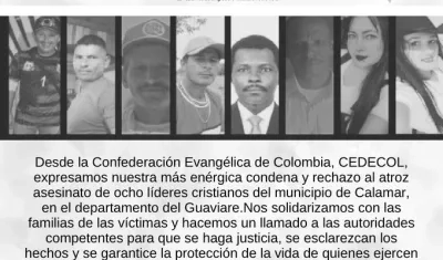 Las ochos personas cristianas y líderes sociales que fueron asesinados. 