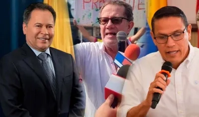 Gobernador de Norte de Santander, William Villamizar; Periodista Jaime Vásquez y alcalde de Cúcuta, Jorge Acevedo.