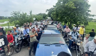 Paro arrocero en la vía Lorica - Cereté. 