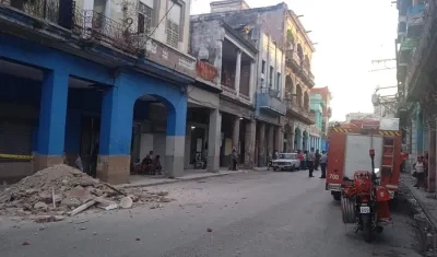Derrumbe de edificio en La Habana Vieja.