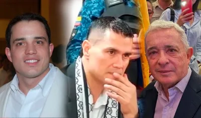 Jerónimo Uribe, Juan Guillermo Monsalvo y Álvaro Uribe Vélez.