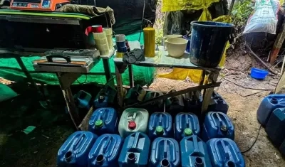 El laboratorio hallado y destruido.