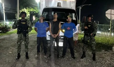 Hombres liberados en Galapa. 