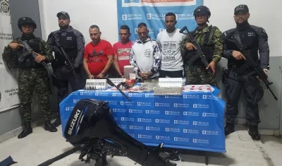 Los capturados fueron trasladados a la URI de la Fiscalía. 