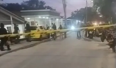 Lugar donde fue asesinado el taxista el día anterior. 